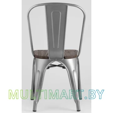 Стул Stool Group Tolix wood (серебристый матовый) картинка 5